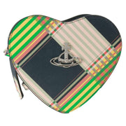 Vivienne Westwood Louise Saffiano Heart Crossbody Bag - Combat Tartan Green