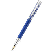 Waldmann Pens Xetra Vienna Special Edition 18ct Gold Nib Fountain Pen - Blue/Silver
