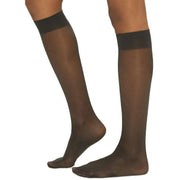 Wolford Satin Touch Sheer Shimmer 20 Denier Knee High Tights - Nearly Black