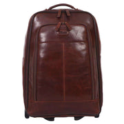 Ashwood Leather Cabin Size Weekend Trolley Bag - Brown