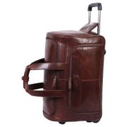 Ashwood Leather Large Wheeled Weekend Holdall - Brown