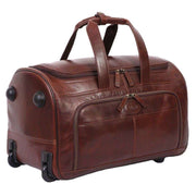 Ashwood Leather Large Wheeled Weekend Holdall - Brown