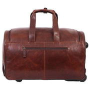 Ashwood Leather Large Wheeled Weekend Holdall - Brown