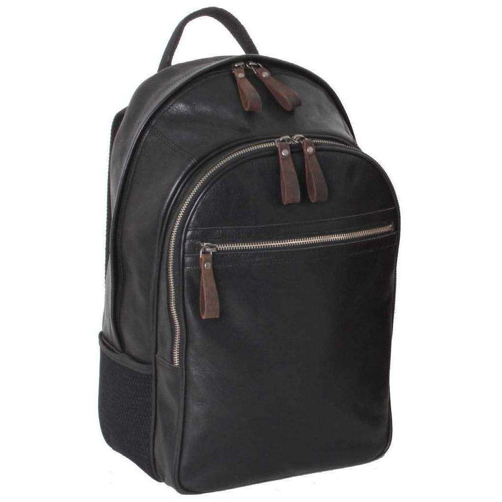 Ashwood Leather Mens Black Stratford Milled VT Leather Rucksack