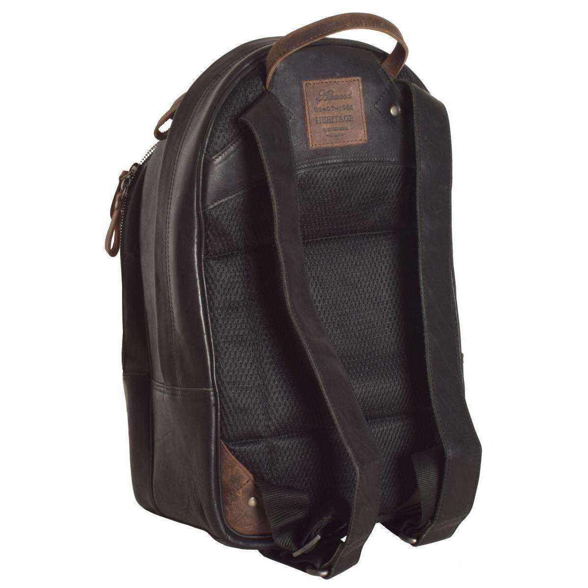 Ashwood Leather Mens Black Stratford Milled VT Leather Rucksack