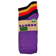 Bassin and Brown 5 Pack Plain Bamboo Socks - Purple/Red/Navy/Black/Mustard