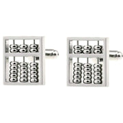 Bassin and Brown Abacus Cufflinks - Silver