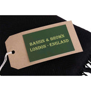 Bassin and Brown Alberto Chevron Wool Scarf  - Black