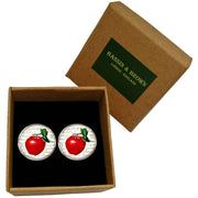 Bassin and Brown Apple Cufflinks - Red
