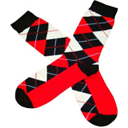Bassin and Brown Argyle Socks - Black/Red/White