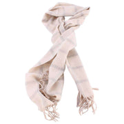 Bassin and Brown Berberis Checked Cashmere Scarf - Cream/Grey