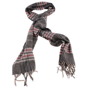 Bassin and Brown Bergkamp Checked Cashmere Scarf - Beige/Grey/Red