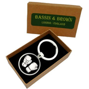 Bassin and Brown Boxing Gloves Keyring - Black/White