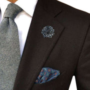 Bassin and Brown Checked Lapel Pin - Black/White