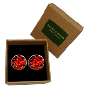 Bassin and Brown Chilli Cufflinks - Red