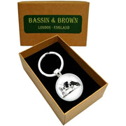 Bassin and Brown Cow Key Ring - Black/White