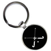 Bassin and Brown Crossed Hockey Sticks Key Ring - Black/White