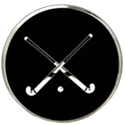 Bassin and Brown Crossed Hockey Sticks Key Ring - Black/White