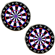 Bassin and Brown Dartboard Cufflinks - Black/White/Red
