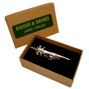 Bassin and Brown Decorative Sword Tie Bar - Silver