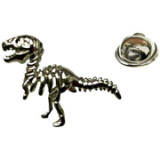 Bassin and Brown Dinosaur Lapel Pin - Silver