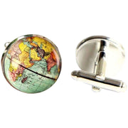 Bassin and Brown Earth Globe Cufflinks - Blue/Yellow/Pink