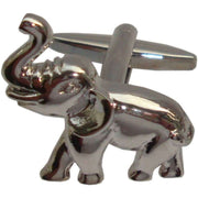 Bassin and Brown Elephant Cufflinks - Silver