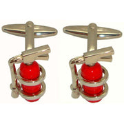 Bassin and Brown Fire Extinguisher Cufflinks - Red/Silver
