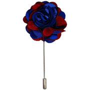 Bassin and Brown Floral Lapel Pin - Blue/Wine