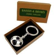 Bassin and Brown Football Keyring - Silver/Black