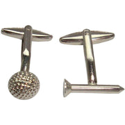 Bassin and Brown Golf Ball Cufflinks - Silver