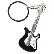 Bassin and Brown Guitar Key Ring - Black/White/Silver