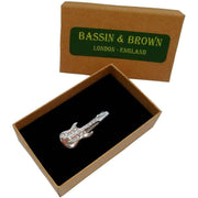 Bassin and Brown Guitar Tie Bar - Silver