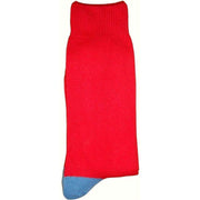 Bassin and Brown Heel and Toe Socks - Red/Blue