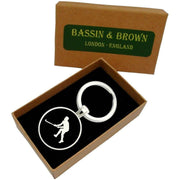 Bassin and Brown Hockey Player Key Ring - Black/White