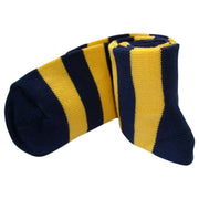 Bassin and Brown Hooped Stripe Socks - Navy/Yellow
