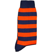 Bassin and Brown Hooped Stripe Socks - Orange/Navy