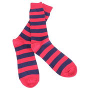 Bassin and Brown Hooped Stripe Socks - Red/Royal Blue