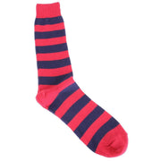 Bassin and Brown Hooped Stripe Socks - Red/Royal Blue