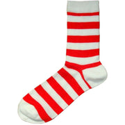 Bassin and Brown Hooped Stripe Socks - Red/White
