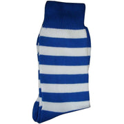 Bassin and Brown Hooped Stripe Socks - Royal Blue/White