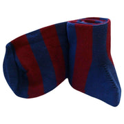 Bassin and Brown Hooped Stripe Socks - Wine/Deep Blue