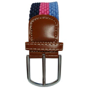 Bassin and Brown Horizontal Stripe Woven Belt - Blue/Pink/Navy