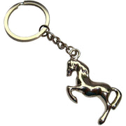 Bassin and Brown Horse Key Ring - Silver
