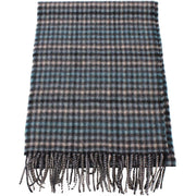 Bassin and Brown Keegan Checked Wool Scarf  - Blue/Grey/White