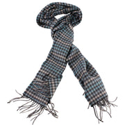 Bassin and Brown Keegan Checked Wool Scarf  - Blue/Grey/White