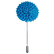 Bassin and Brown Large Flower Lapel Pin - Blue