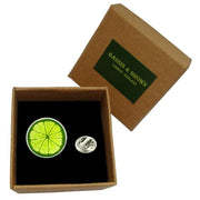 Bassin and Brown Lime Jacket Lapel Pin - Lime Green