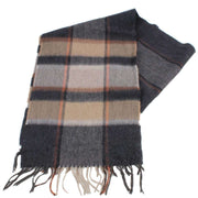 Bassin and Brown Mackay Check Cashmere Scarf - Beige/Grey/Brown