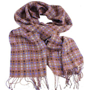 Bassin and Brown Messi Mini Diamond Wool Scarf - Brown/Blue